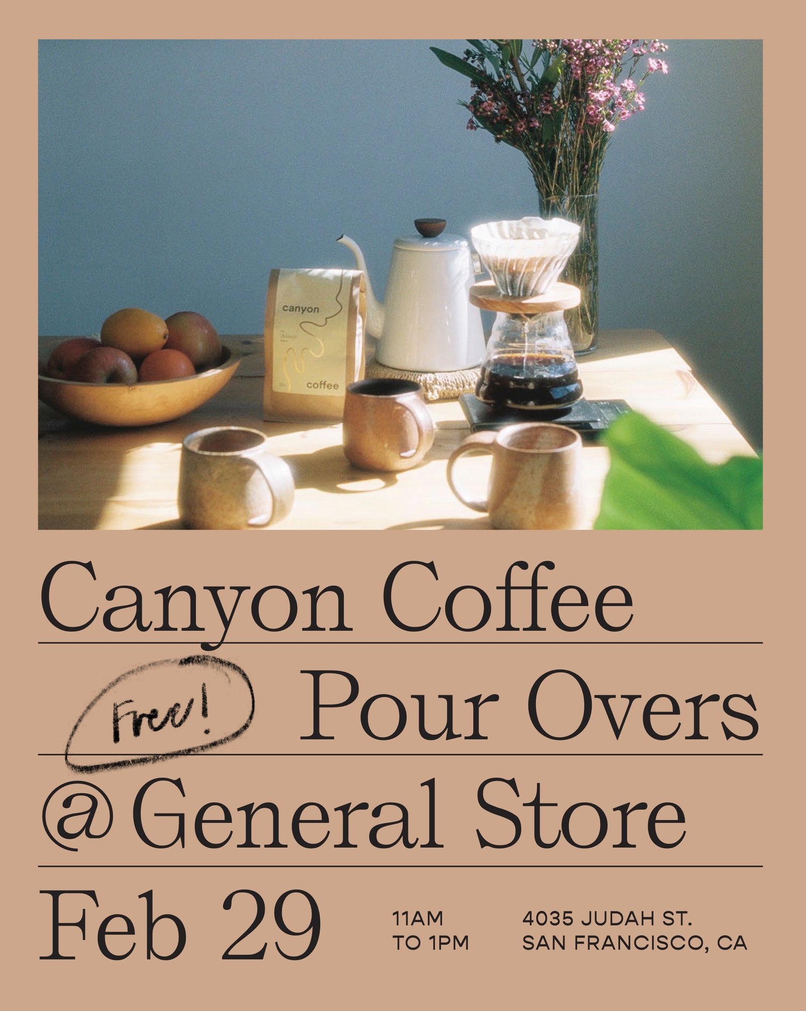 Canyon Coffee Pop-Up at General Store San Francisco