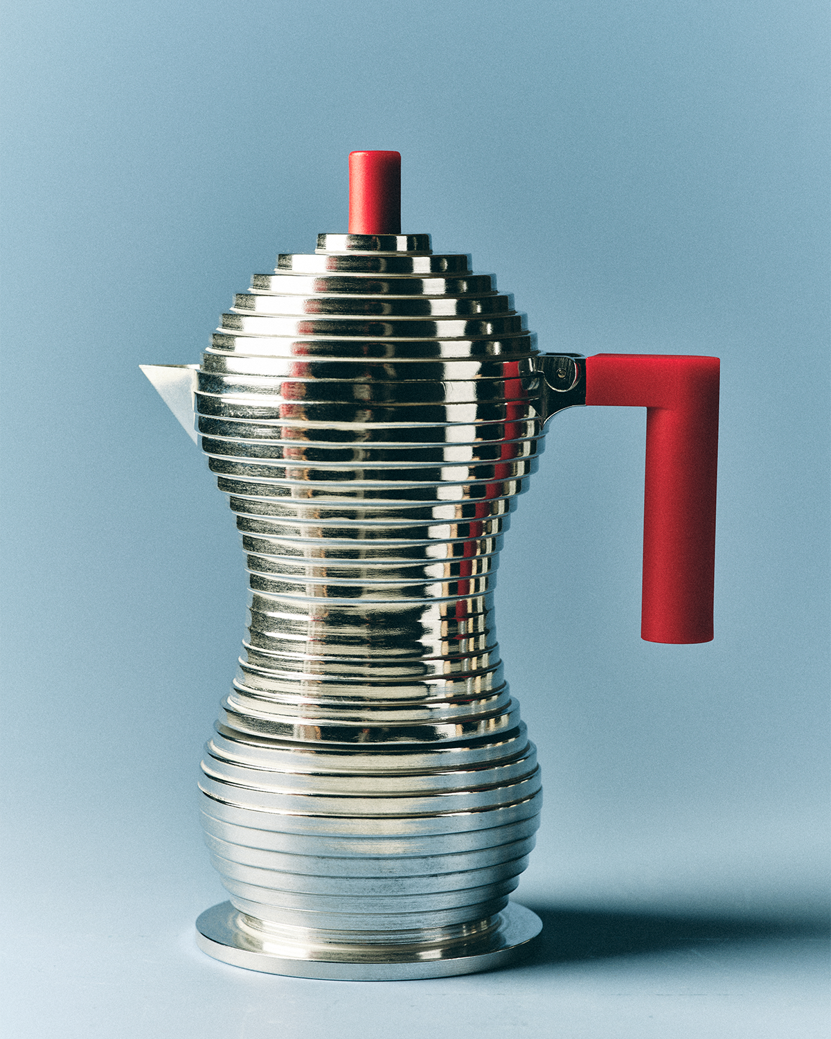 Alessi Pulcina Stove Top Espresso Maker in Red