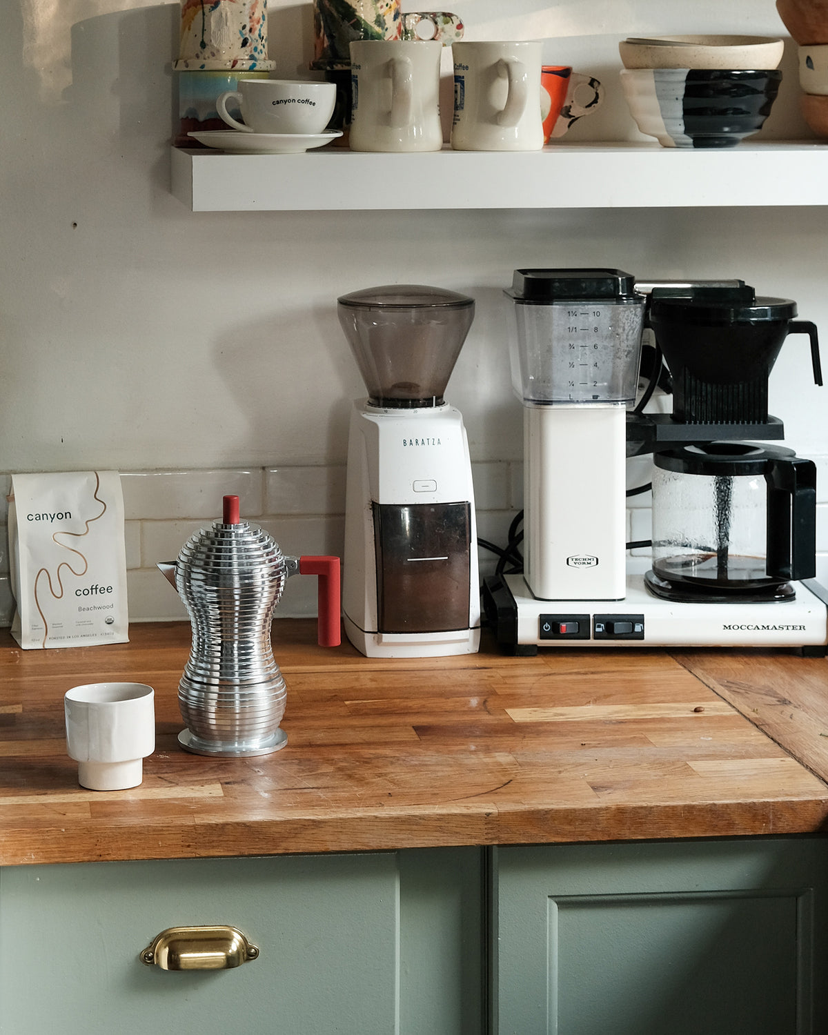 Alessi Pulcina Stove Top Espresso Maker in Red